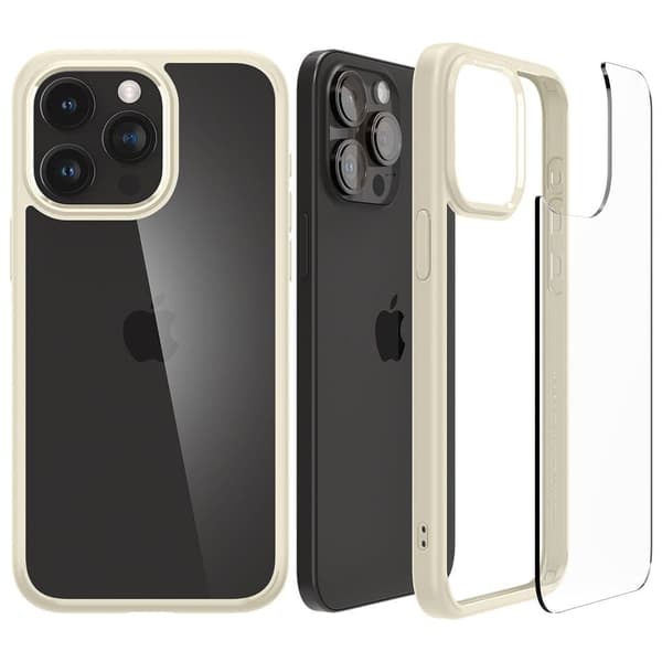 Spigen Ultra Hybrid deksel til iPhone 15 Pro Max - beige