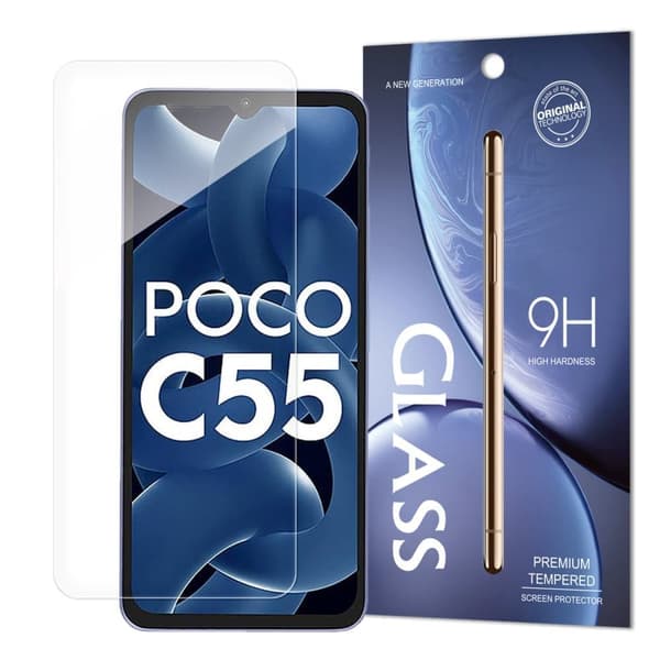 Standard herdet glass konvolutt herdet glass for Xiaomi Redmi 11A / Poco C55 / Redmi 12C 9H