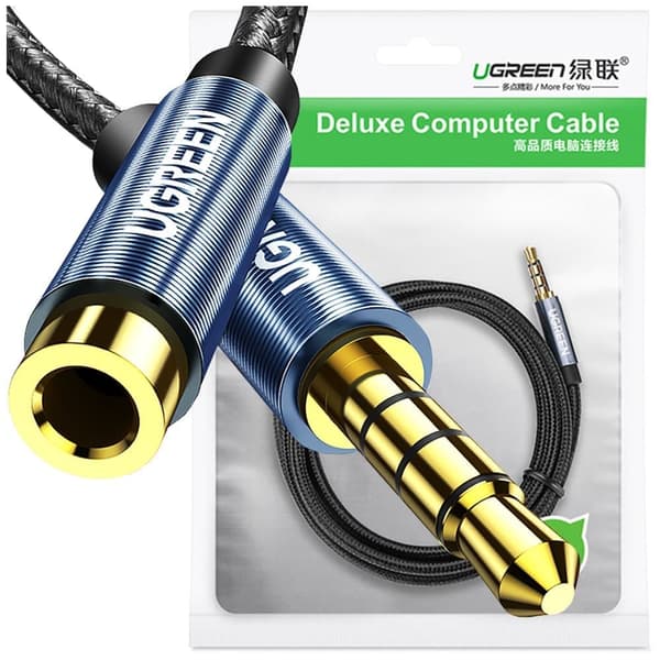 Ugrønn mini jack-adapter 3,5 mm 0,5 m blå (AV118)
