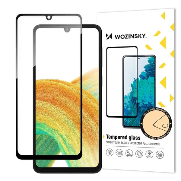 Wozinsky hellim herdet glass herdet glass Samsung Galaxy A34 5G 9H herdet glass i full skjerm med svart ramme