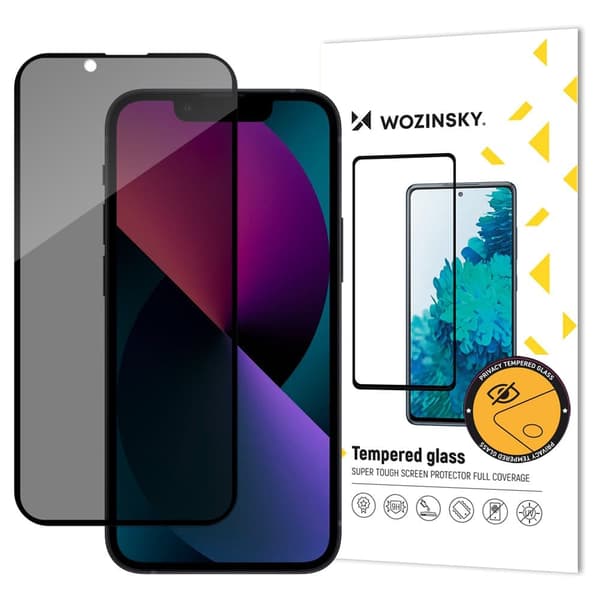 Wozinsky Privacy Glass Herdet Glass for iPhone 14/13/13 Pro med antispionfilter