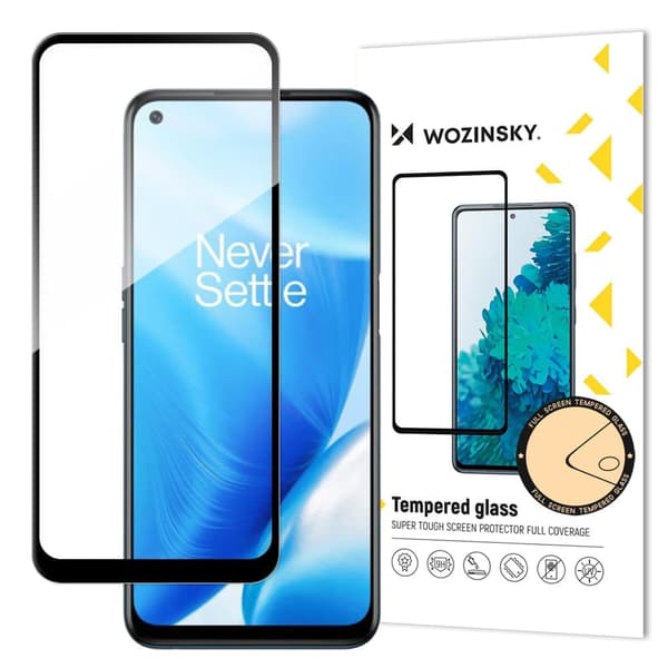 Wozinsky Super Slitesterk Full Lim Helskjerm Herdet Glass med rammeveske Vennlig OnePlus Nord N200 5G Svart
