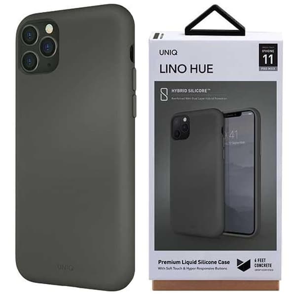 UNIQ Lino Hue iPhone 11 Pro Max-deksel grå/mosegrå
