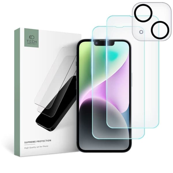HERDET GLASS TECH-PROTECT SUPREME SET IPHONE 14 CLEAR