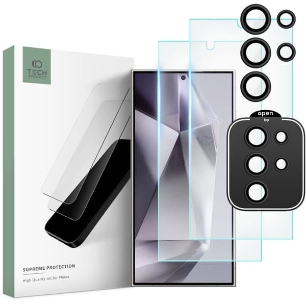 HERDET GLASS TECH-PROTECT SUPREME SET GALAXY S24 ULTRA CLEAR