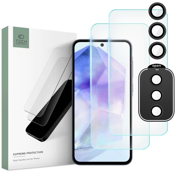 TEMPERT GLASS TECH-PROTECT SUPREME SET GALAXY A55 5G CLEAR