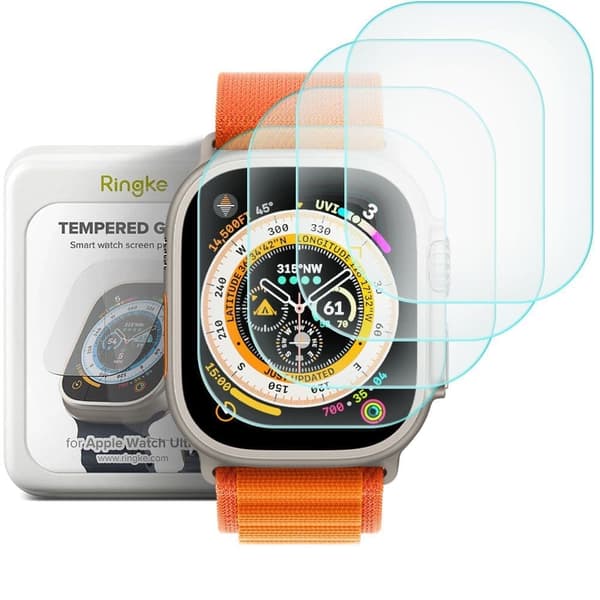 HERDET GLASS RING ID FC GLASS 4-PAKK APPLE WATCH ULTRA 1/2 (49 MM) KLAR