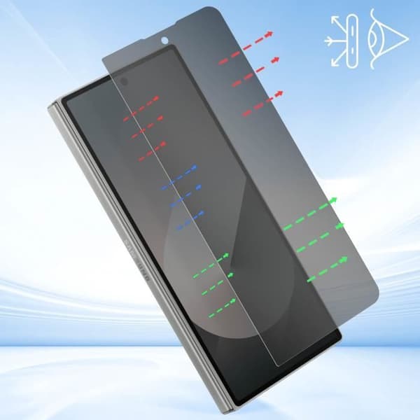 Skärmskydd - AVIZAR - Samsung Z Fold 6 - Anti-spion - Flexibel - Genomskinlig Svart