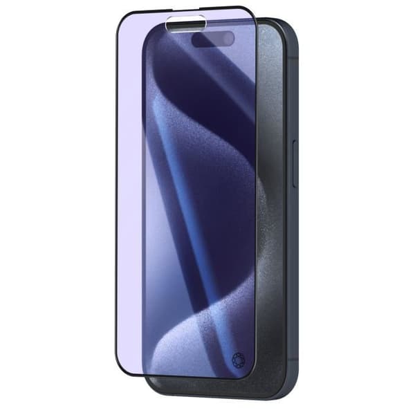 Skärmskydd - FORCE GLASS - iPhone 15 Pro - Okrossbart flexibelt glas - Anti UV - 0,3 mm