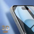Miniatyrbild 3 av 4: Skärmskydd - FORCE GLASS - iPhone 15 - Stötsäkert härdat glas - 3D-kant - Reptålig