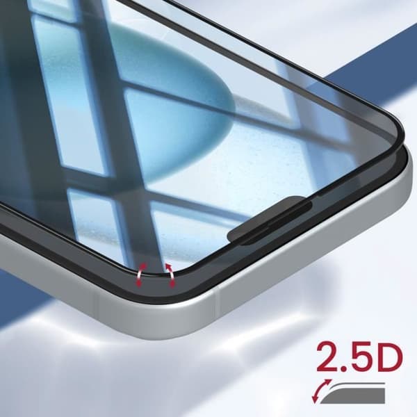 Skärmskydd - FORCE GLASS - iPhone 15 Plus - Okrossbart glas - Flexibelt - 2.5D Edge