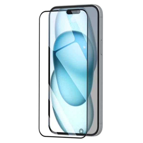 Skärmskydd - FORCE GLASS - iPhone 15 Plus - Okrossbart glas - Flexibelt - 2.5D Edge