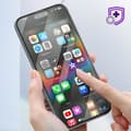 Miniatyrbild 4 av 4: Härdat glas - FORCE GLASS - iPhone 15 - Resistant 9H+ - 2.5D fasad skydd - Svart