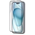 Miniatyrbild 2 av 4: Härdat glas - FORCE GLASS - iPhone 15 - Resistant 9H+ - 2.5D fasad skydd - Svart