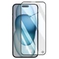Miniatyrbild 1 av 4: Härdat glas - FORCE GLASS - iPhone 15 - Resistant 9H+ - 2.5D fasad skydd - Svart