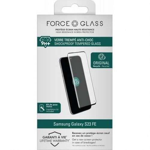 Skärmskydd för Galaxy S23 FE / A54 5G i härdat glas 2.5D Oleophobic Force Glass Transparent Svart