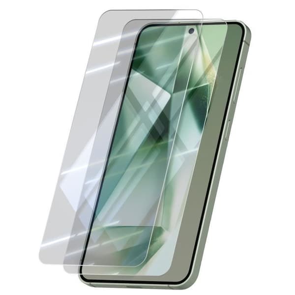 Härdat glasfilm för Galaxy S24 FE - 2-pack - 9H hårdhet - Anti-bländning - Klar