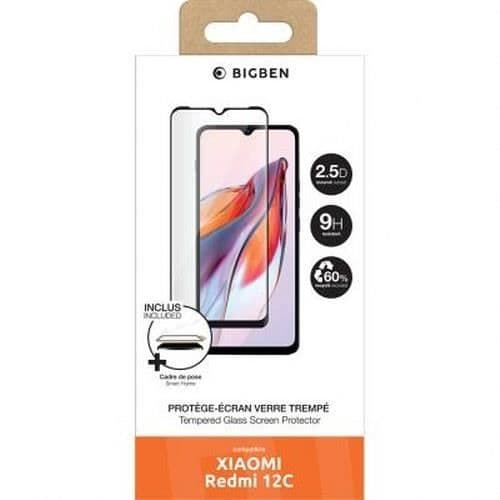 Skärmskydd - BIGBEN CONNECTED - Xiaomi Redmi 12C - 2.5D härdat glas - Oleofobisk - Reptålig
