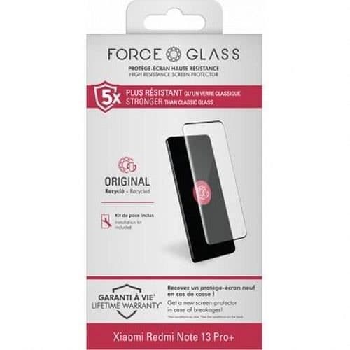 Skärmskydd för Xiaomi Redmi Note 13 Pro Plus i Oleofobic Tempered Glass Force Glass Transparent Black