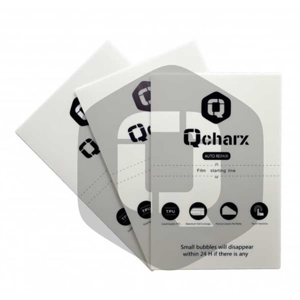 Qcharx Hydrogel Self Repair Qx1 Lite Sheet Skærmbeskytter 10 Enheder Transparent