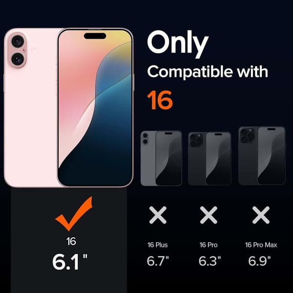 2-Pakning iPhone 16 Personvern / Personvern Skjermbeskytter