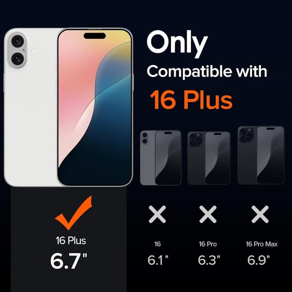 2-Pack iPhone 16 Plus Härdat Glas Skärmskydd
