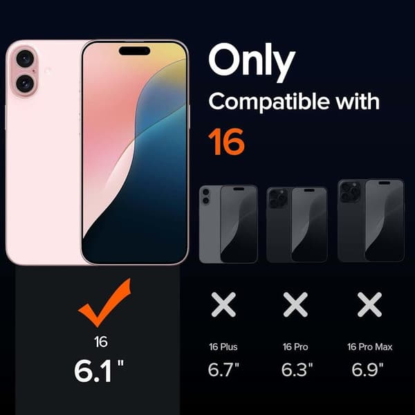 2-Pak iPhone 16 Hærdet Glas Skærmbeskyttelse