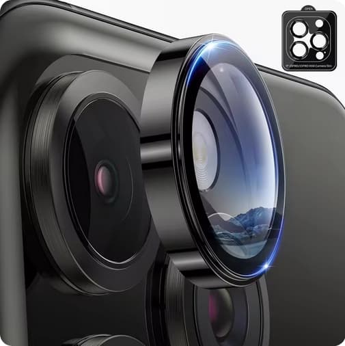 2-Pack iPhone 16 Pro Camera lens cover Tempered glass - Black Titanium