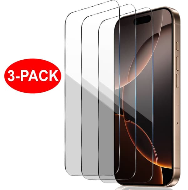 3-Pack - iPhone 16 Pro Max - Härdat Glas Skärmskydd Transparent