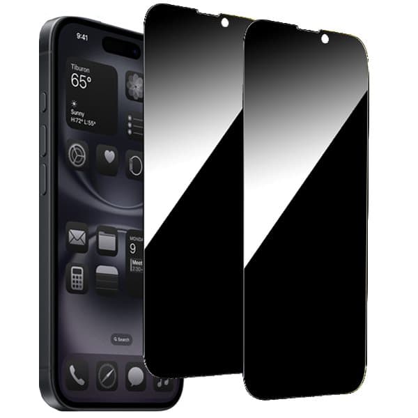 2-Pack iPhone 16 Plus Privacy / Sekretessskärmskydd - Härdat Glas, Anti-Spy Privat Skydd