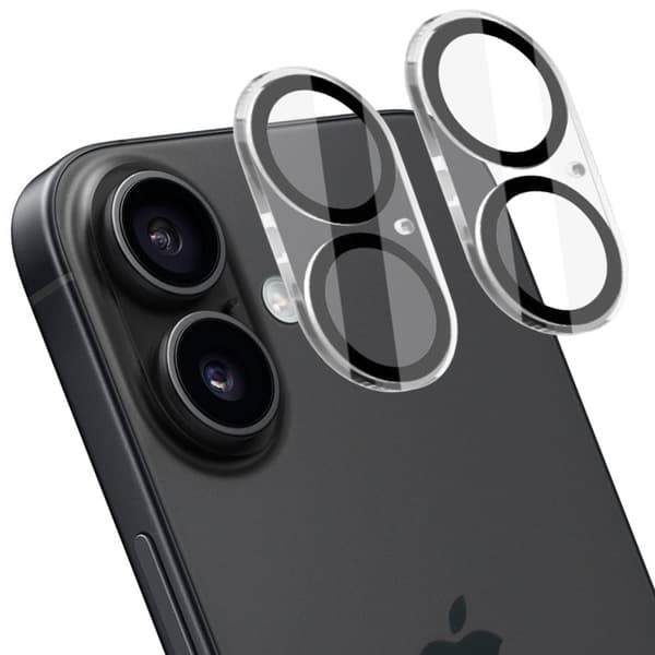 [2-Pack] iPhone 16 Linsskydd av Härdat Glas - Skydd för Kamera, Anti-Reptåligt