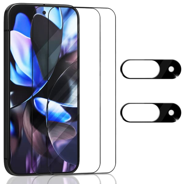 2-Pack Google Pixel 9 Skärmskydd & 2-Pack linsskydd - Härdat Glas 9H - Super kvalitet 3D