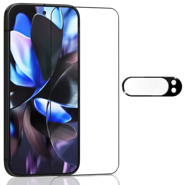 1-Pack Google Pixel 9 Pro 5G Skärmskydd & 1-Pack linsskydd - Härdat Glas 9H - Super kvalitet 3D
