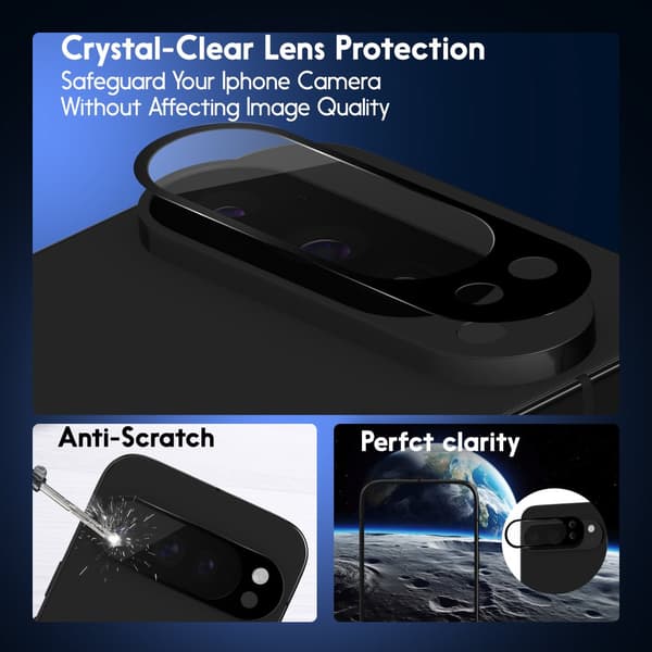 2-Pack Google Pixel 9 Pro Xl Skärmskydd & 2-Pack linsskydd - Härdat Glas 9H - Super kvalitet 3D