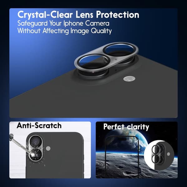 2-Pack Iphone 16 Skärmskydd & 1-Pack linsskydd - Härdat Glas 9H - Super kvalitet 3D