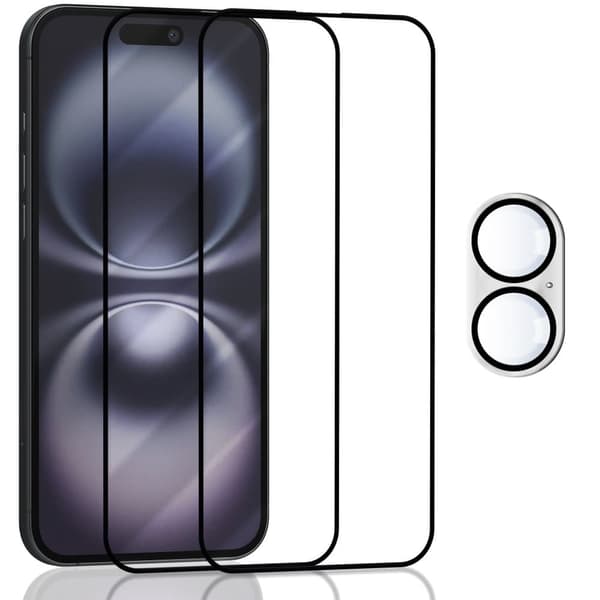 2-Pack Iphone 16 Skärmskydd & 1-Pack linsskydd - Härdat Glas 9H - Super kvalitet 3D