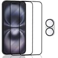 Miniatyrbild 1 av 7: 2-Pack Iphone 16 Plus Skärmskydd & 1-Pack linsskydd - Härdat Glas 9H - Super kvalitet 3D