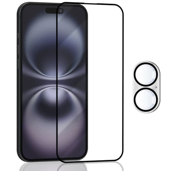 1-Pack Iphone 16 Plus 5G Skärmskydd & 1-Pack linsskydd - Härdat Glas 9H - Super kvalitet 3D