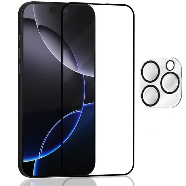 1-Pack Iphone 16 Pro 5G Skärmskydd & 1-Pack linsskydd - Härdat Glas 9H - Super kvalitet 3D