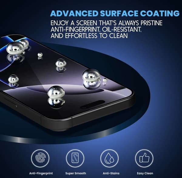 2-Pack Iphone 16 Pro Max Skärmskydd & 1-Pack linsskydd - Härdat Glas 9H - Super kvalitet 3D