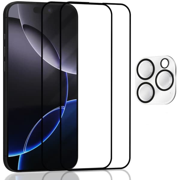 2-Pack Iphone 16 Pro Max Skärmskydd & 1-Pack linsskydd - Härdat Glas 9H - Super kvalitet 3D