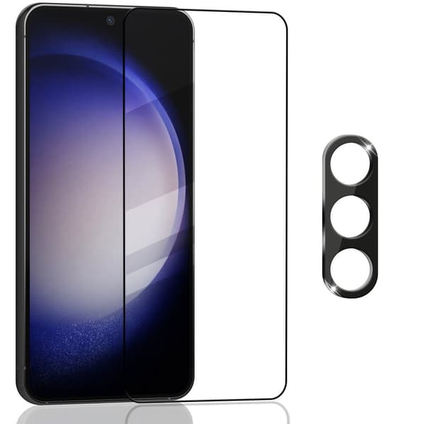 1-Pack Samaung S23 Skärmskydd & 1-Pack linsskydd - Härdat Glas 9H - Super kvalitet 3D