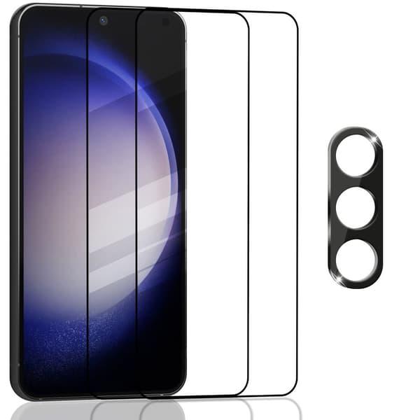 2-Pack Samaung S23 5G Skärmskydd & 1-Pack linsskydd - Härdat Glas 9H - Super kvalitet 3D