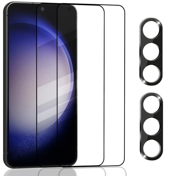 2-Pack Samaung S23 5G Skärmskydd & 2-Pack linsskydd - Härdat Glas 9H - Super kvalitet 3D