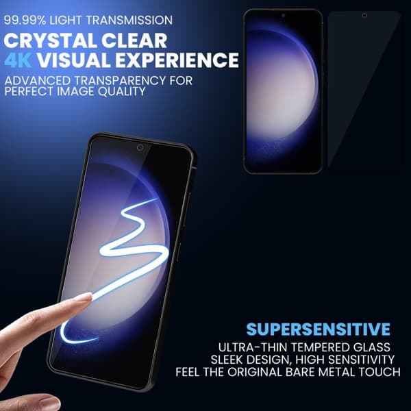1-Pack Samsung S23 Plus 5G Skärmskydd & 1-Pack linsskydd - Härdat Glas 9H - Super kvalitet 3D