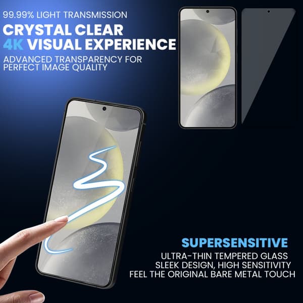 2-Pack Samsung S24 Skärmskydd & 1-Pack linsskydd - Härdat Glas 9H - Super kvalitet 3D