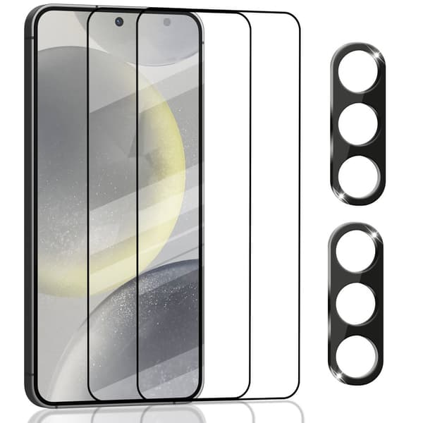 2-Pack Samsung S24 Skärmskydd & 1-Pack linsskydd - Härdat Glas 9H - Super kvalitet 3D