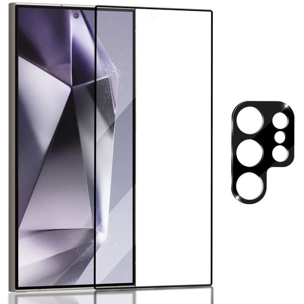 1-Pack Samsung S24 Ultra Skärmskydd & 1-Pack linsskydd - Härdat Glas 9H - Super kvalitet 3D