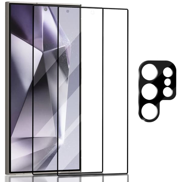 2-Pack Samsung S24 Ultra Skärmskydd & 1-Pack linsskydd - Härdat Glas 9H - Super kvalitet 3D