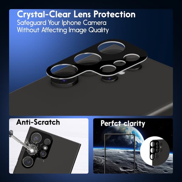 2-Pack Samsung S24 Ultra 5G Skärmskydd & 2-Pack linsskydd - Härdat Glas 9H - Super kvalitet 3D